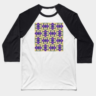 Patchwork Quilt Pattern with Ornate Motifs Baseball T-Shirt